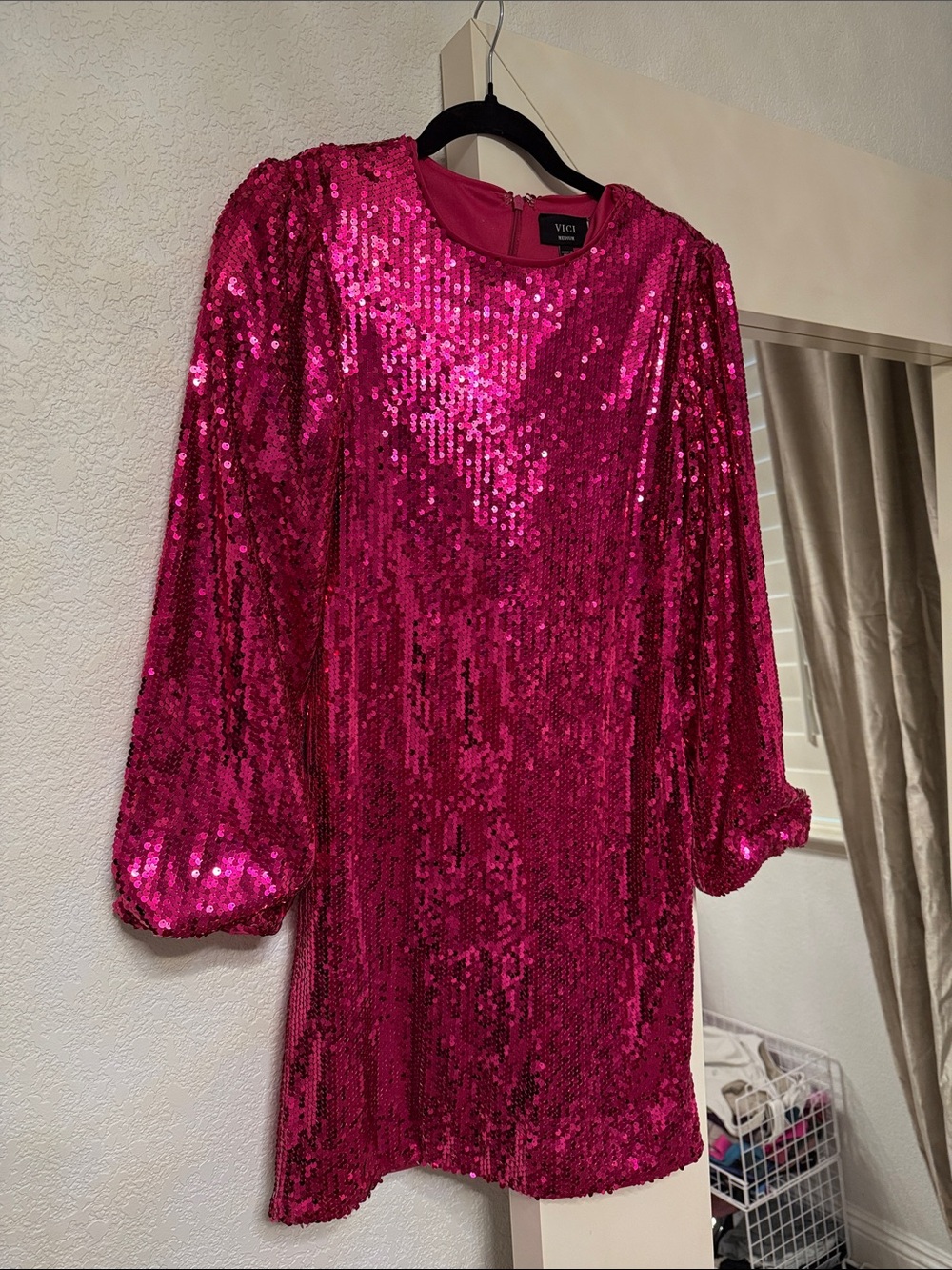 Vici Hot Pink Sequin Mini Dress